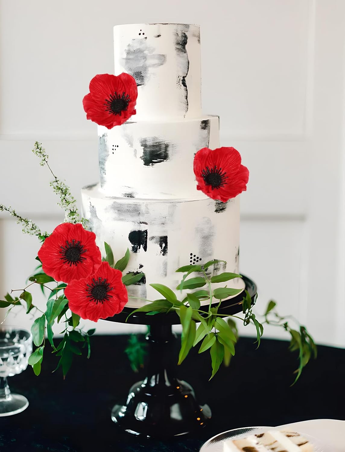 IPOPU 20PCS Red Poppy Flowers Artificial 19.4" PU Real Touch Faux Poppies Fake Flower Bulk for Wedding Bouquets Floral Arrangements Centerpiece Corsages Home Table Garden Party Decor(Red) - Image 7