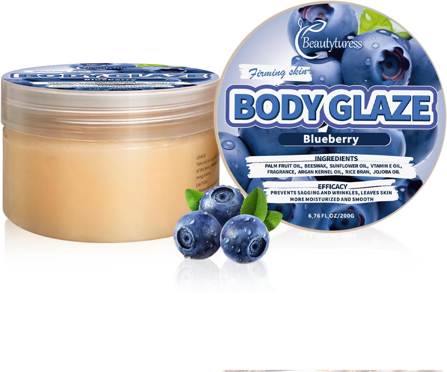 Body Cream Body Cream 200g High Nourishment Nourishing Body Spring Water Fruity Series - Blueberry Scent Long-lasting Moisturizing for Daily Body Care