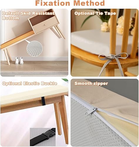 Miniatura 4 de Cojines de banco de tamaño personalizado para interiores y exteriores, cojines de asiento impermeables para muebles de patio, cojín de banco para