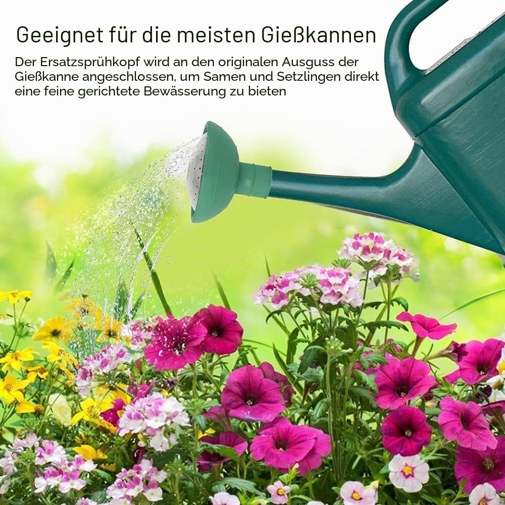 1 x grüne Universal-Gartengießkanne mit Rosenkopf, Wassersprinkler, Abdeckdüse, Gießkannen