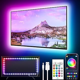 🎁 FREEBIE: GIPOYENT TV LED Lights, 13.1Ft LED Lights for 40-65 Inch, TV Behind with Bluetooth Function – RGB Color Changing Light Str…