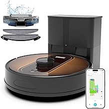 Robot Vacuum and Mop with Mapping: 6000Pa Self Emptying Robotic Vacuum with LIDAR Navigation,3-in-1 Robot Vacuum for 90 Days Hands-Free Cleaning, Alexa/APP Control Ideal for Pet Hair Hard Floor Carpet