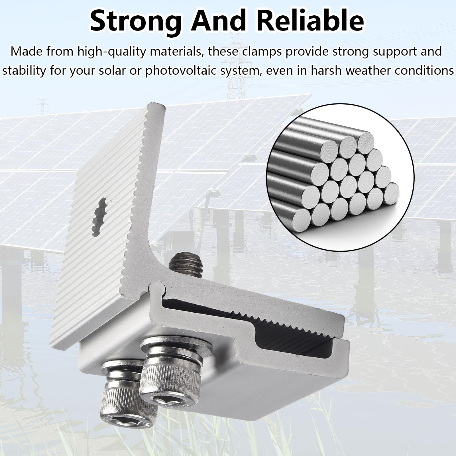 Dachfalzklemme, 10PCS Stehfalzklemme Photovoltaik Halterung aus Aluminium Solar Befestigung Blechdach Stehfalzklemme PV-Dachnahtklemme für Stehfalzdach - 45x52mm