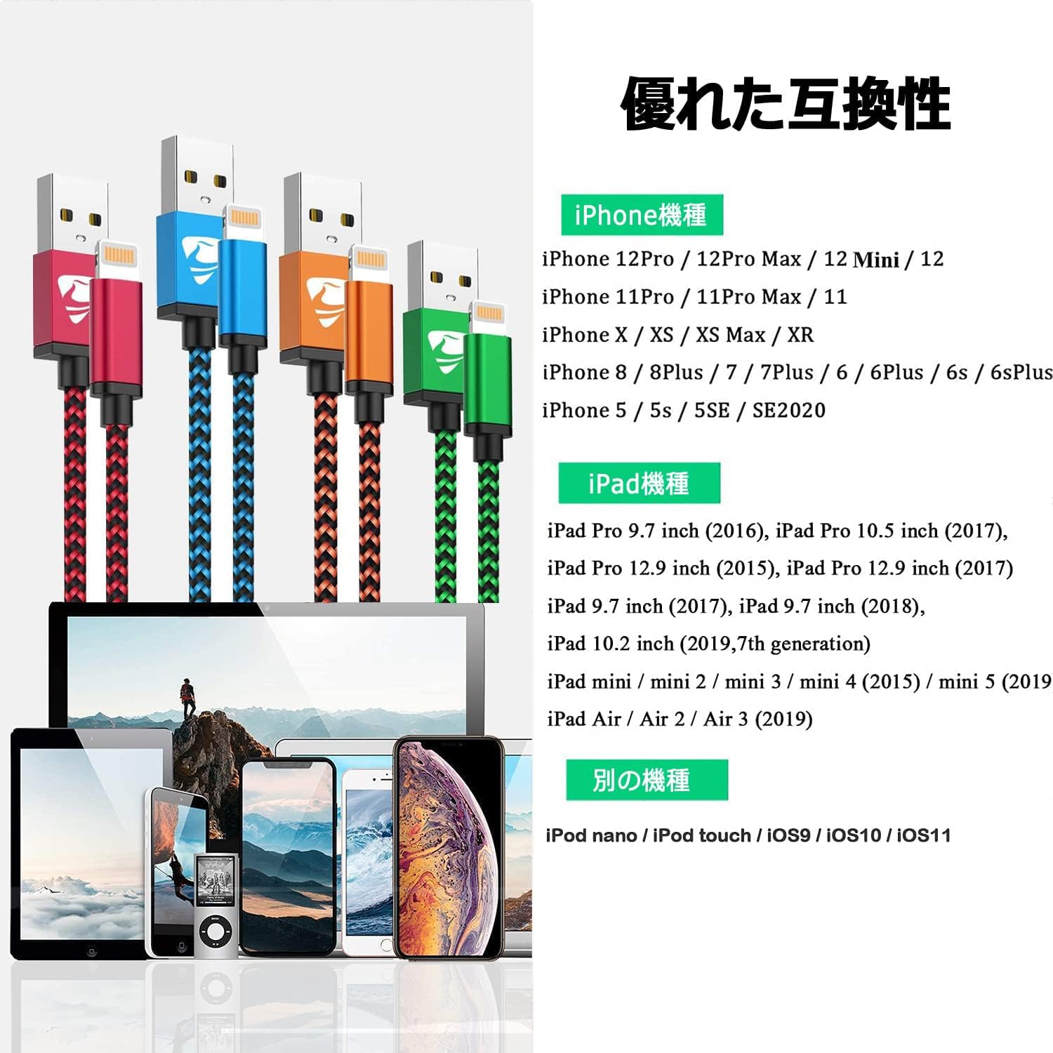 Aioneus ライトニングケーブル Iphone 充電ケーブル 4本セット 0 5m 1m 1 5m 2m あいふぉんじゅうでんコード Lightningケーブル らいとにんぐけーぶる 充電コード Iphone 充電器 アイホン充電ケーブル 13 12 11 8 7 6 Xs Xr 21激安通販