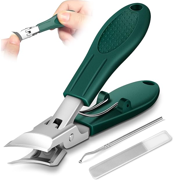 Eagle Beak Beveled Nail Clippers Upgrade Stainless Steel Wide Jaw Opening Anti-Splash Nail Clipper Set of 3-Piece Long