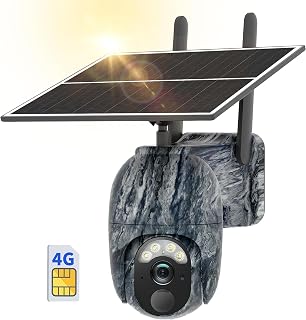 Xega 4G LTE Cellular Trail Camera Outdoor, 2K Hunting Game Camera Solar Powered with 360° Pan Tilt, Color Night Vision Live View, Smart Motion Alert, IP66 Waterproof for Wild Monitoring & Security