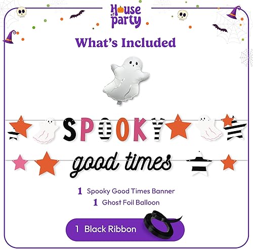 Miniatura 26 de HOUSE OF PARTY Juego de globos de fantasma de Halloween, globos de aluminio de 20 pulgadas para decoraciones de fiesta de feliz día de abucheo