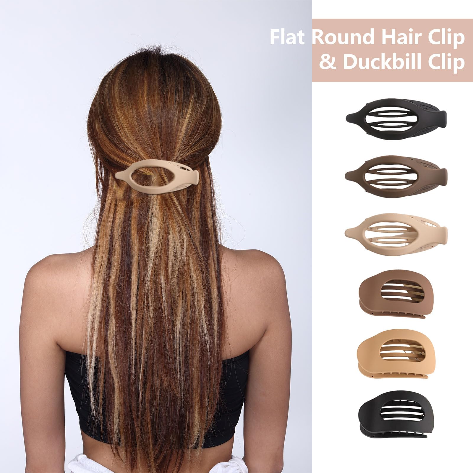 AstraGlam hair clips for women. The set comes with six clips in neutral colors - Image 4