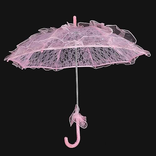 Miniatura 5 de Sombrilla de encaje hecha a mano con encaje para novia, diseño vintage, bordado de flores, sombrilla de algodón para bodas, fiestas, baile,