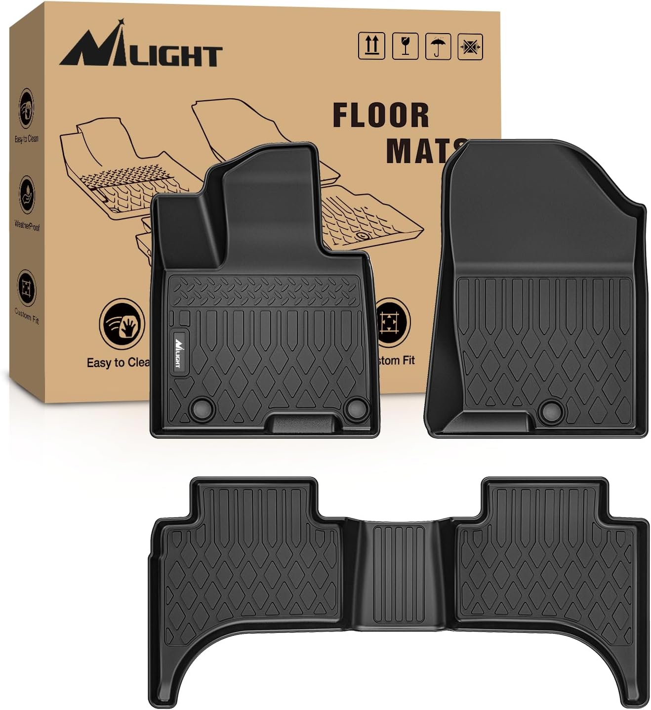 Nilight Floor Mats for Hyundai Santa Cruz 2022 2023 2024 2025 2026 All Weather Custom Fit Heavy Duty Floor Liners