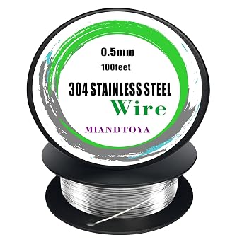 MIANDTOYA 304 Stainless Steel Wire 0.5mm 100Feet Soft Round Handmade for Craft Bailing Sculpting Jewelry Making Finding Floral