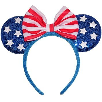 American Flag Headbands for Women Men, Glitter World Cup Headband, 4th of July Hairbands Independence Day Decorations Hair Accessoires for Adults