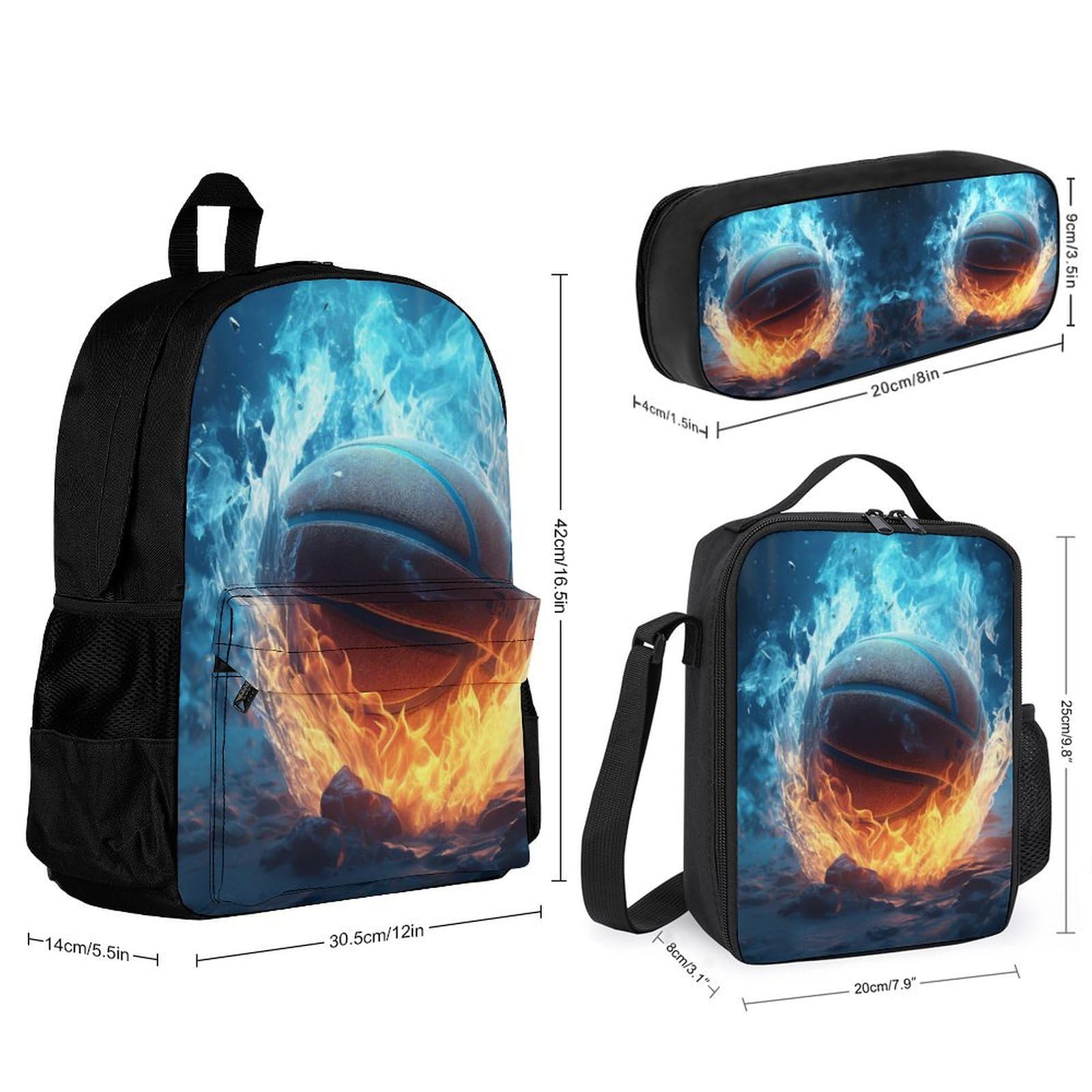 Bookbag Sowa Chłopiec Podstawowy z Termiczną Torbą i futerałem, Plecak Szkolny Motyw Flagi Narodowej Dziewczyna 8-13 lat na prezent szkolny i szkolny, Styl-14, Talla única, Preppy
