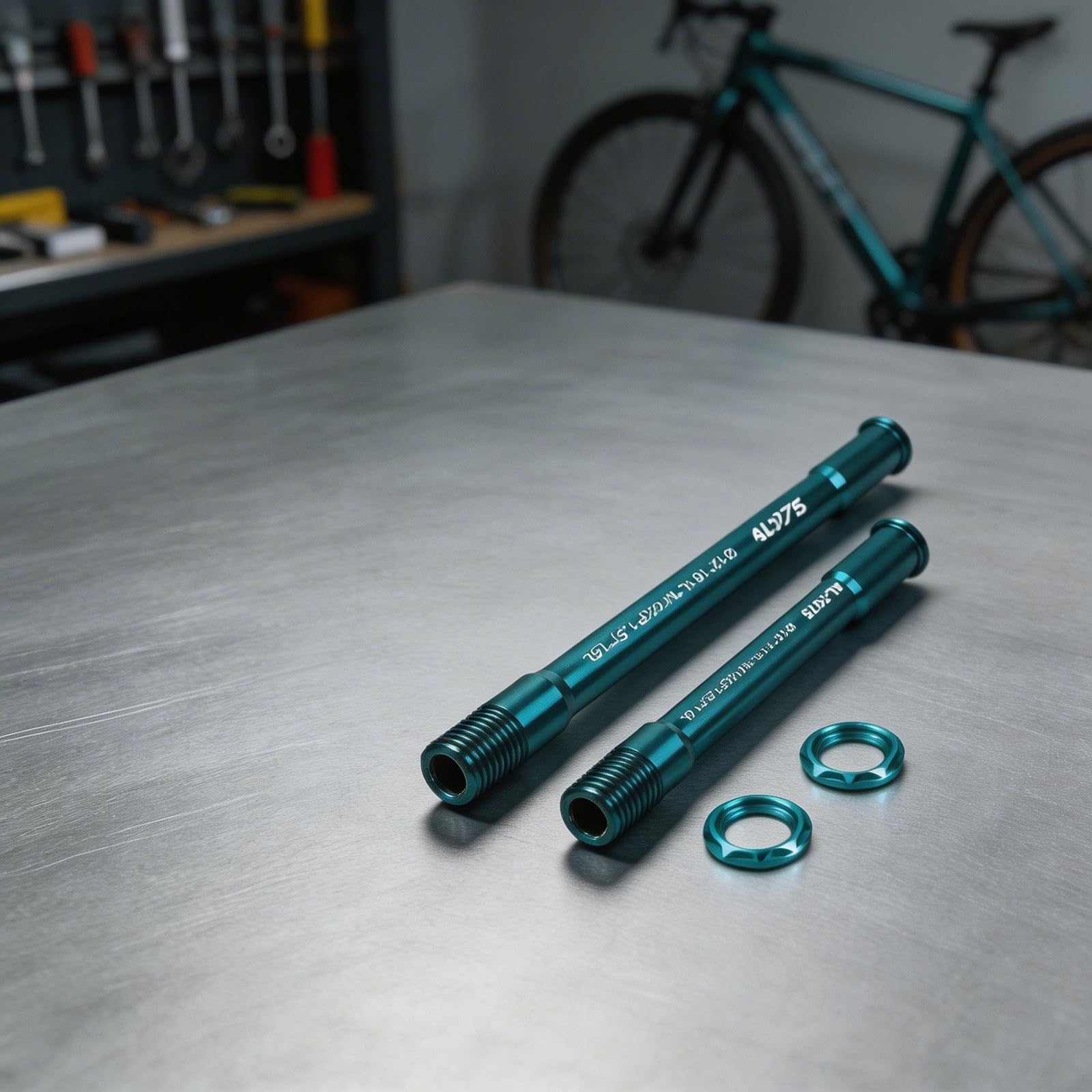 Juego de varillas de eje pasante de ajuste preciso para Giant para Tcr para Propel Revolt Langma y Liv Cycles Hecho de aleación 7075 solo 34 g, peso 12 x 161 mm y 12 x 117 mm, negro (azul)