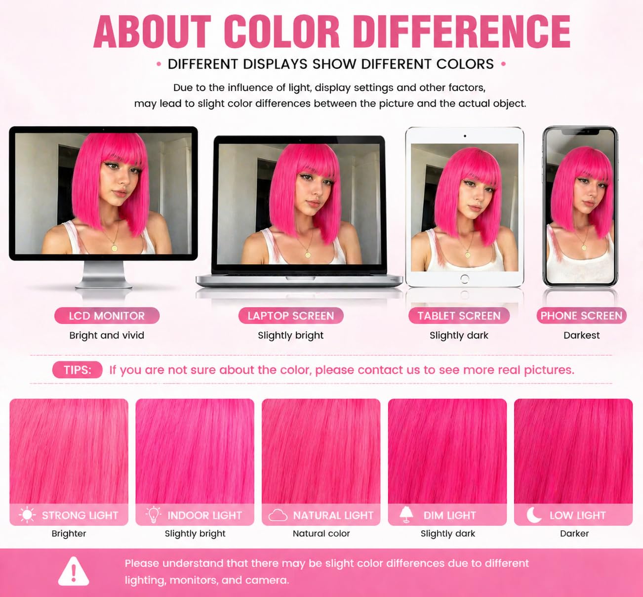 SUKRI Hot Pink Short Bob Wig with Bangs,12 Inch Short Straight Bob Wigs for Women,Shoulder Lenght Heat Resistant Synthetic Hair for Party Cosplay Use