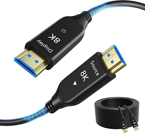 HYairspy Câble HDMI 8K à fibre optique dans la paroi, long câble HDMI 2.1 48 Gbi