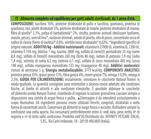 Trainer Gatto Natural Adulto Sterilizzato Tacchino 1,5 Kg - 5