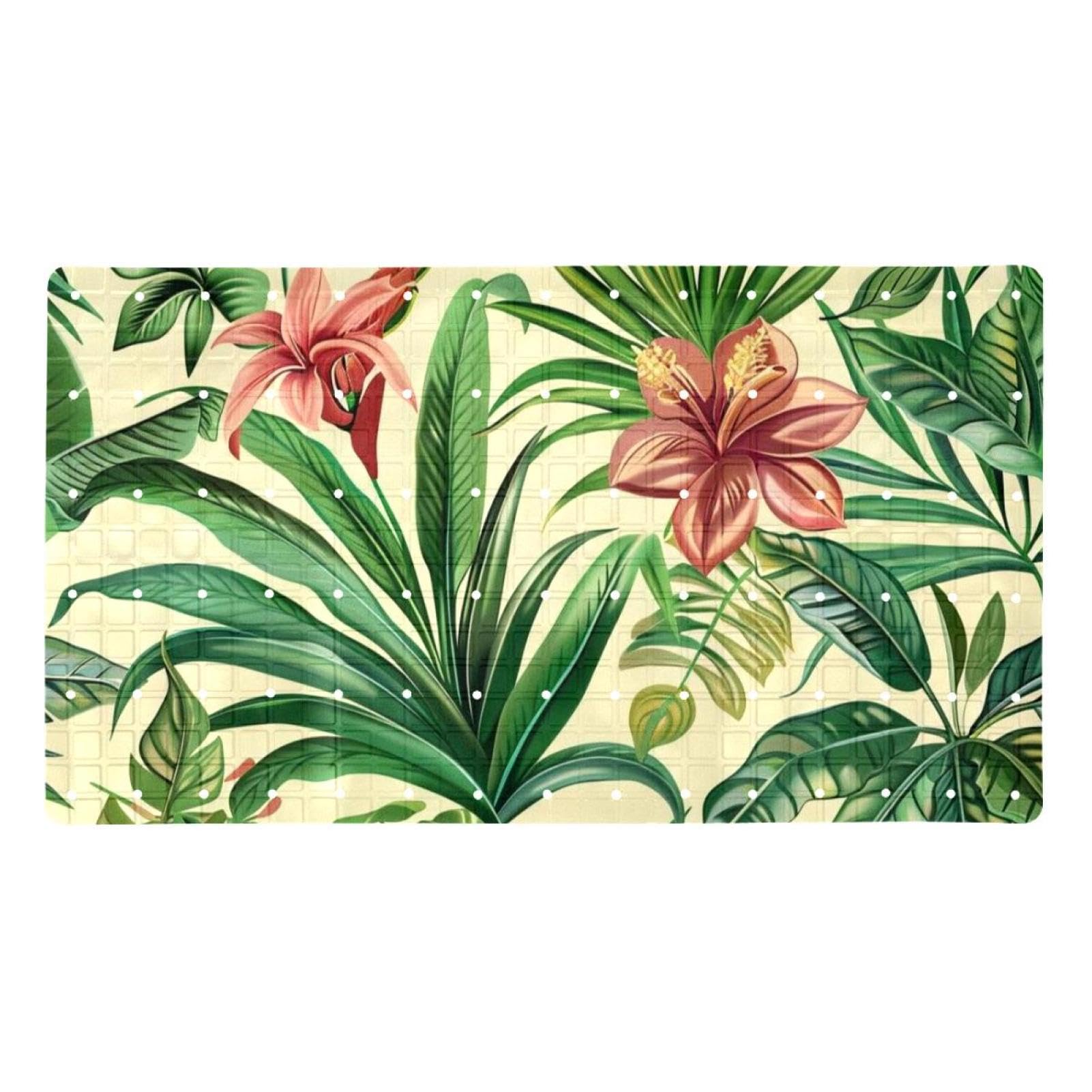 Tapis de bain antidérapant grand format pour transformer votre salle de bain en oasis tropicale