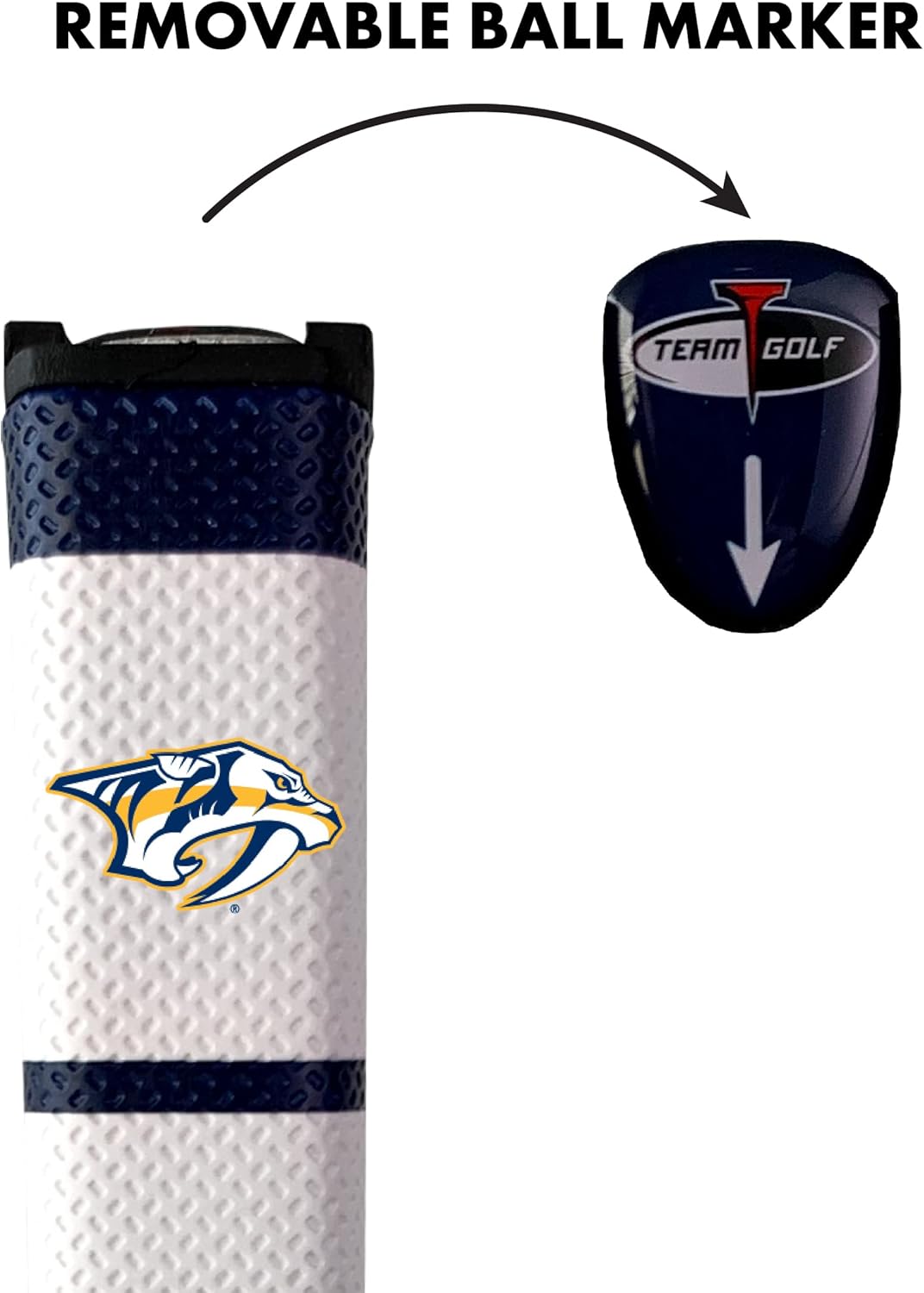 Team Golf NHL Team Golf NHL Golf Putter Grip (Multi Colored) with Removable Ball Marker, Durable Wide Grip & Easy to Control