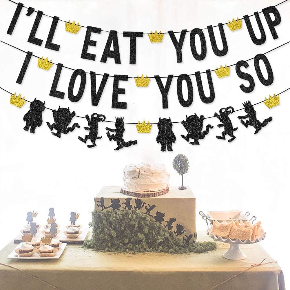 I'll Eat You Up I Love You So Banner Garland for Wild Things Birthday Party Wild one Birthday Photo Prop Decorations image 4