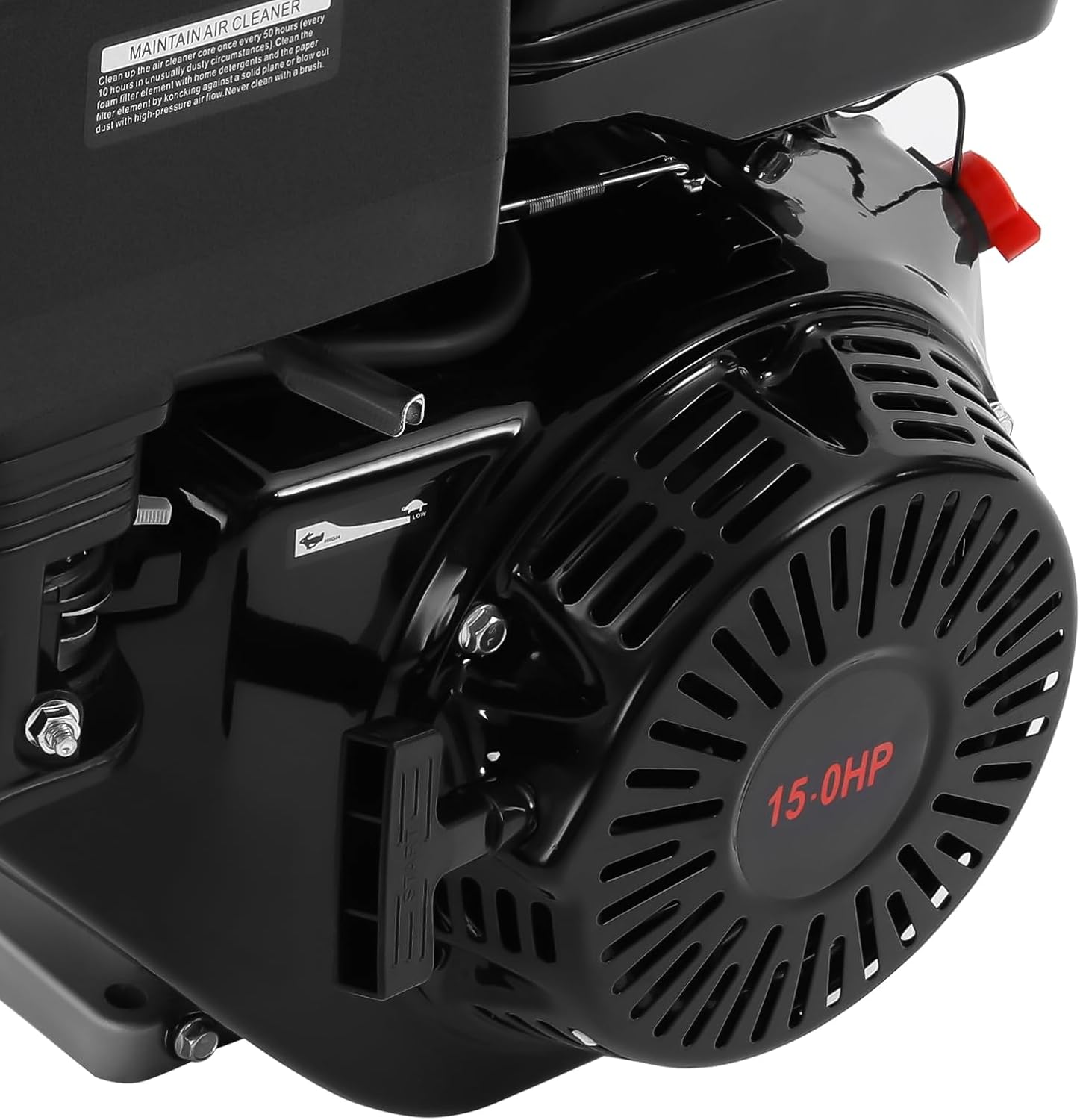 4-Stroke 420cc Gas Engine,9.7KW 3600RPM 15HP OHV Horizontal Shaft Gas Engine Recoil Start Go Kart Motor, For Compressor, Lawnmower, Garden Tool Motor