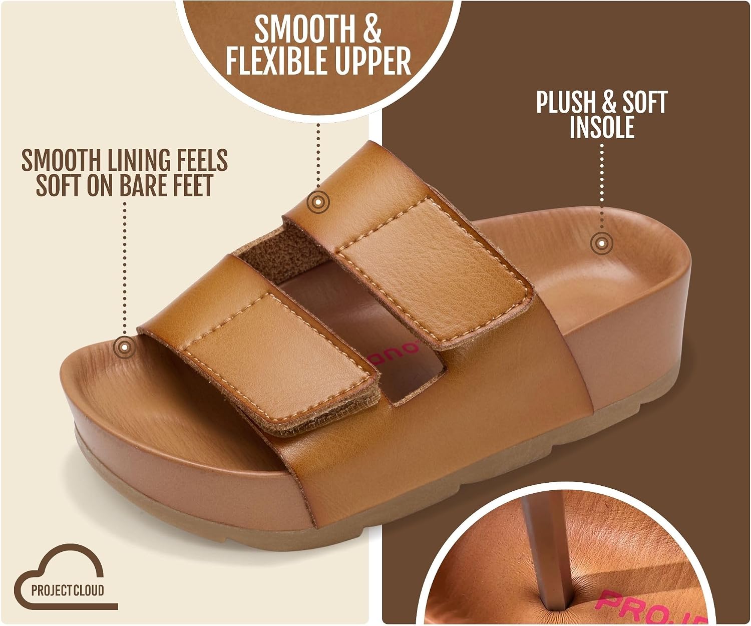 Project Cloud Girls Sandals with Adjustable Buckle Wedge Sandals 2026 image 3