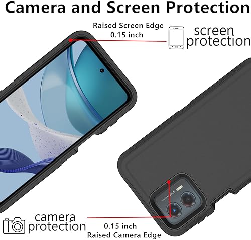Miniatura 3 de Funda para Motorola Moto G 5G 2023, Defender Case Soft TPU Hard PC Heavy Duty a prueba de golpes a prueba de polvo 3 en 1 cubierta de teléfono para