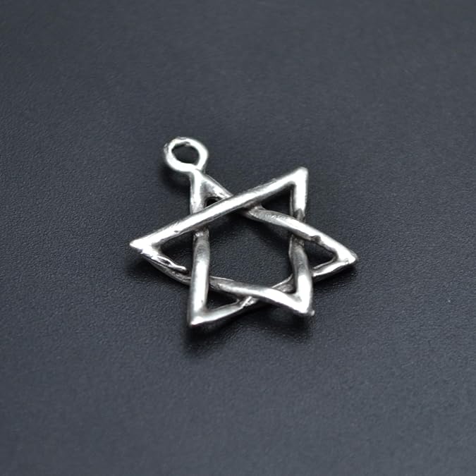 Minimal Pentagram Deri ip Kolye - Gümüş Kaplama - Kadın Erkek Kolye - No:821
