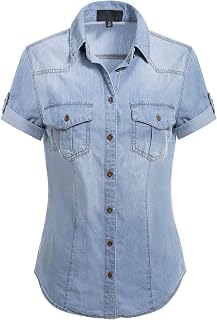 Amazon.com: Women's Plus Size Denim Shirt