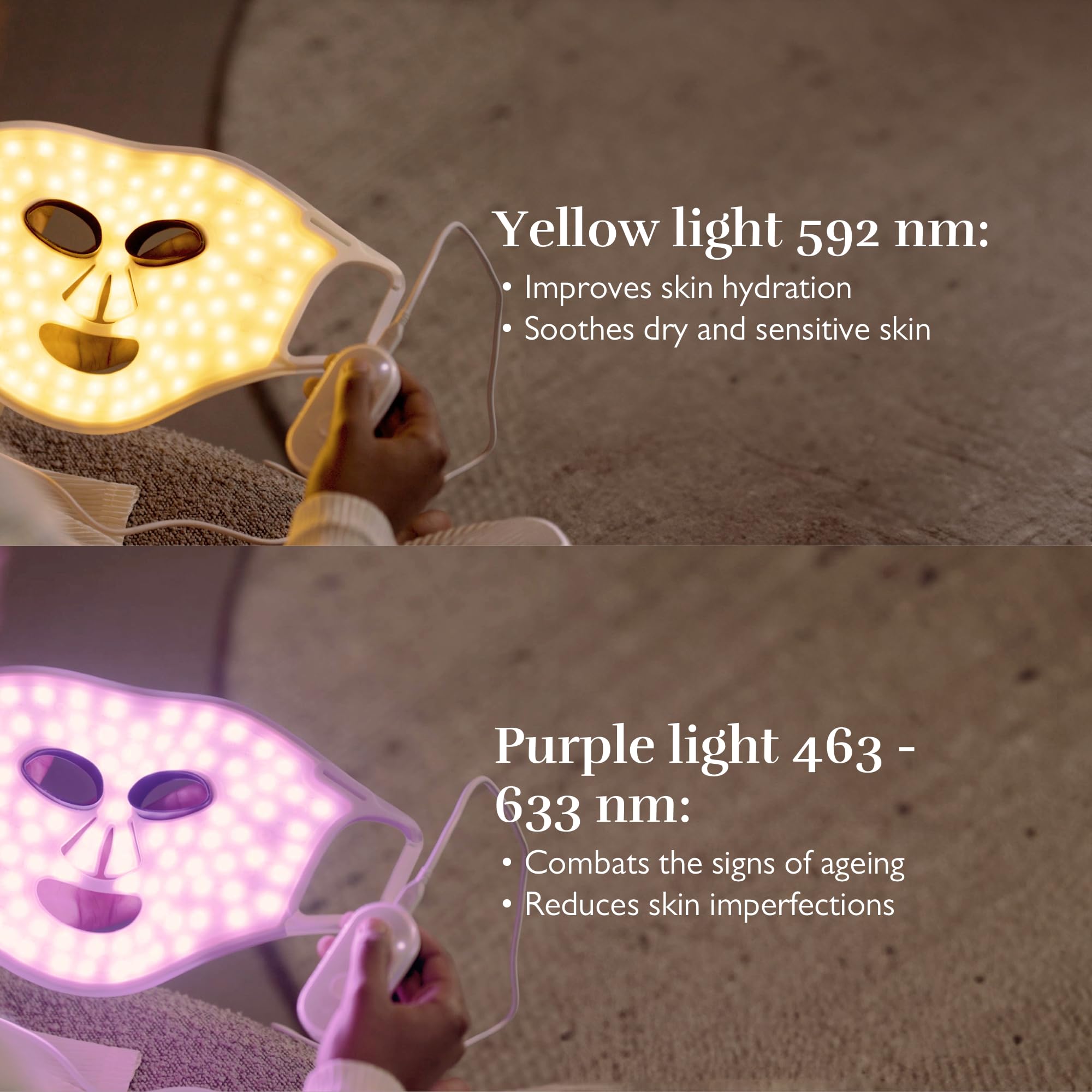 Silk'n Gesichtsmaske mit LED-Lichttherapie (rot, blau, gelb und violett), Anti-Aging, entzündungshemmend, beruhigend, Anti-Akne, Narbenbehandlung