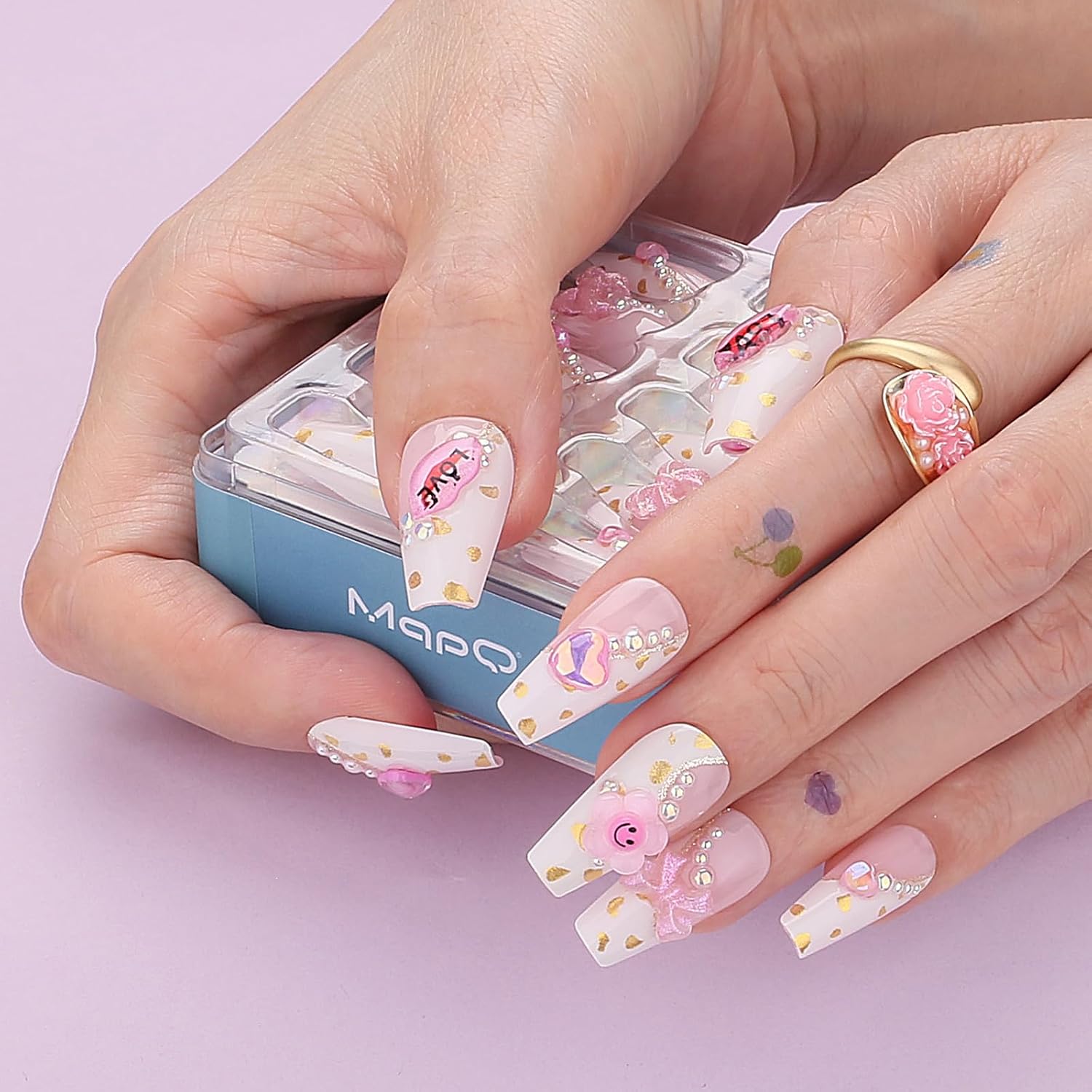 Black Cow Print Press On Nails Medium Coffin Fake Nails Art Pattern Design 24pc Glossy Full Cover False Nails For Women