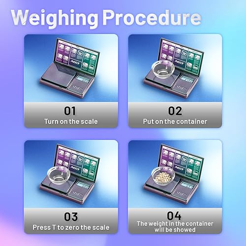 Miniatura 3 de ACCT Báscula digital de bolsillo, mini báscula, 0.00 oz x 17.64 oz, báscula de alimentos con retroiluminación LCD, 6 unidades de gramos y onzas,