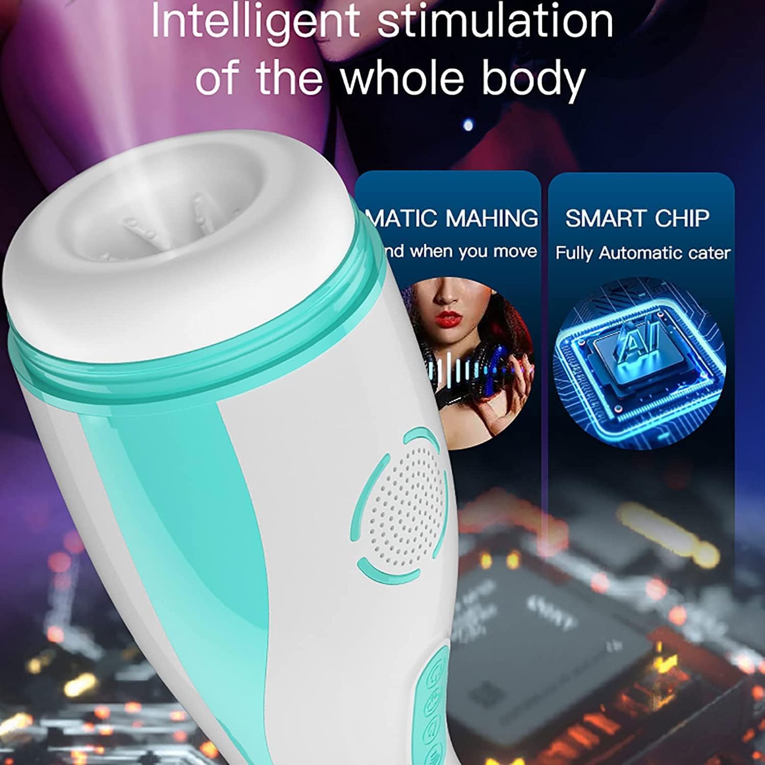Elektrische Masturbator mit 8 Vibrationsmodi und 5 Saugfunktion, Taschenmuschi Penisvibrator mit Penis Masturbieren Heizfunktion Massager Pussy Eichel Stimulator Oral Sexspielzeug für Männer Paare