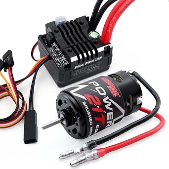 550 12T Brushed Motor 80A Pro ESC Set for 1/10 RC Truck Car Traxxas Trx4 Arrma Bronco Granite Senton Typhon 4 4 Redcat Axial HPI Axial SCX10 II III Redcat Gen7 Gen8 V2 RC4WD D90 21T