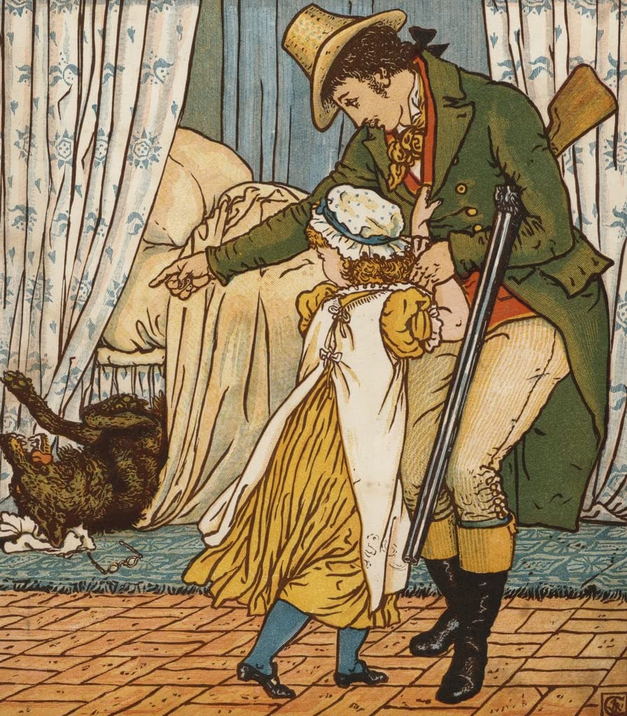 Cuadro Caperucita Roja Walter Crane lienzo decorativo para evocar recuerdos en el hogar 5