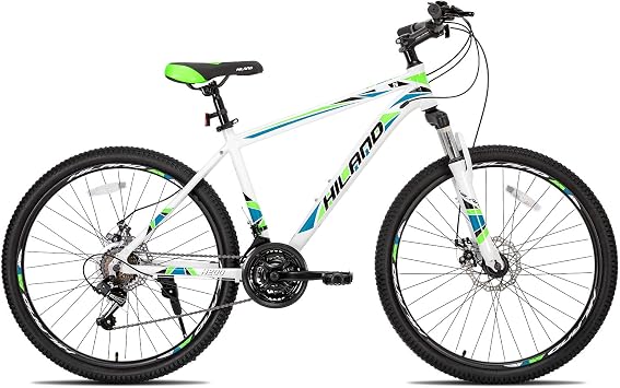 HH HILAND 26 Mountain Bike, 3 6 Spokes, 21 Speeds Drivetrain, Aluminum Frame 26 Inch Wheels, Disc-Brake Bike for Men Women Mens MTB Bicycle