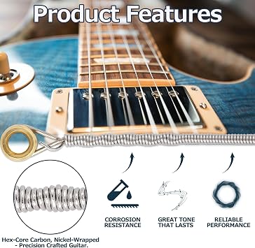 Electric Guitar Strings - 3-Pack Economy Bundle: Nickel-Plated High-Carbon Steel, Longest-Lasting Bright Tone & Comfortable Feel, 6-String Set (3 PACK(9-42))