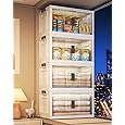 OlarHike 6 Pack 76QT Lockable Storage Bins with Lids - Folding Storage box with Doors and Wheels, Collapsible Plastic Storage Bins for Closets, Stackable Storage Organizer, Storage Containers
