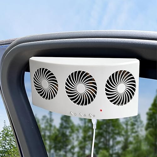 Miniatura 2 de Baceyong Ventilador de refrigeración interior del automóvil, ventilador de escape de automóvil, ventilador de refrigeración para ventana de