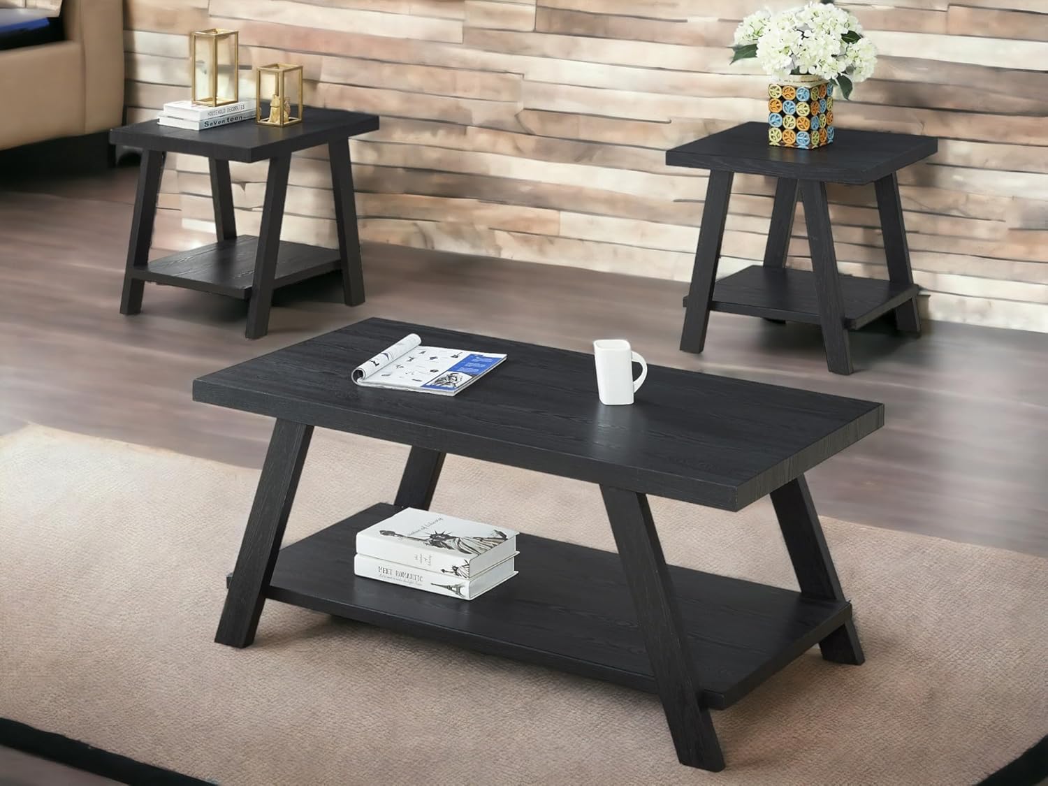 Amazon.com: Liveasy Furniture Contemporary Rectangle 3-Piece Occasional ...