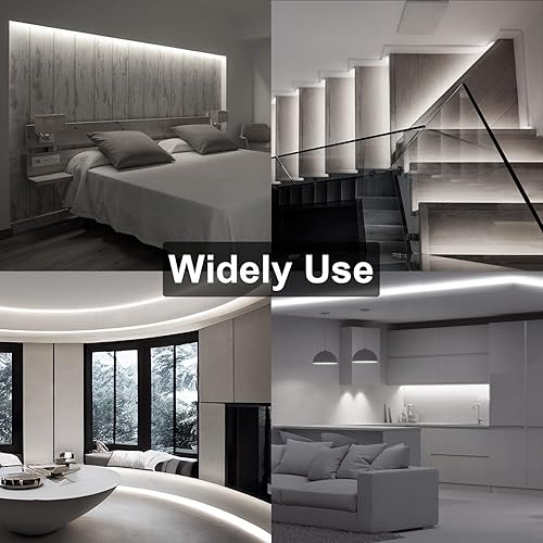 Miniatura 7 de DAYBETTER COB - Tira de luces LED, luces LED blancas, 6500 K luz diurna blanca brillante, tira LED regulable, cinta LED flexible de 24 V para