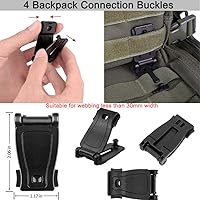 Vista 6 de Molle Accessories Kit de 30 accesorios, anillo en D Grimloc bloqueo engranaje clip web dominator cuerdas elásticas hebilla para correas de 1 pulgada