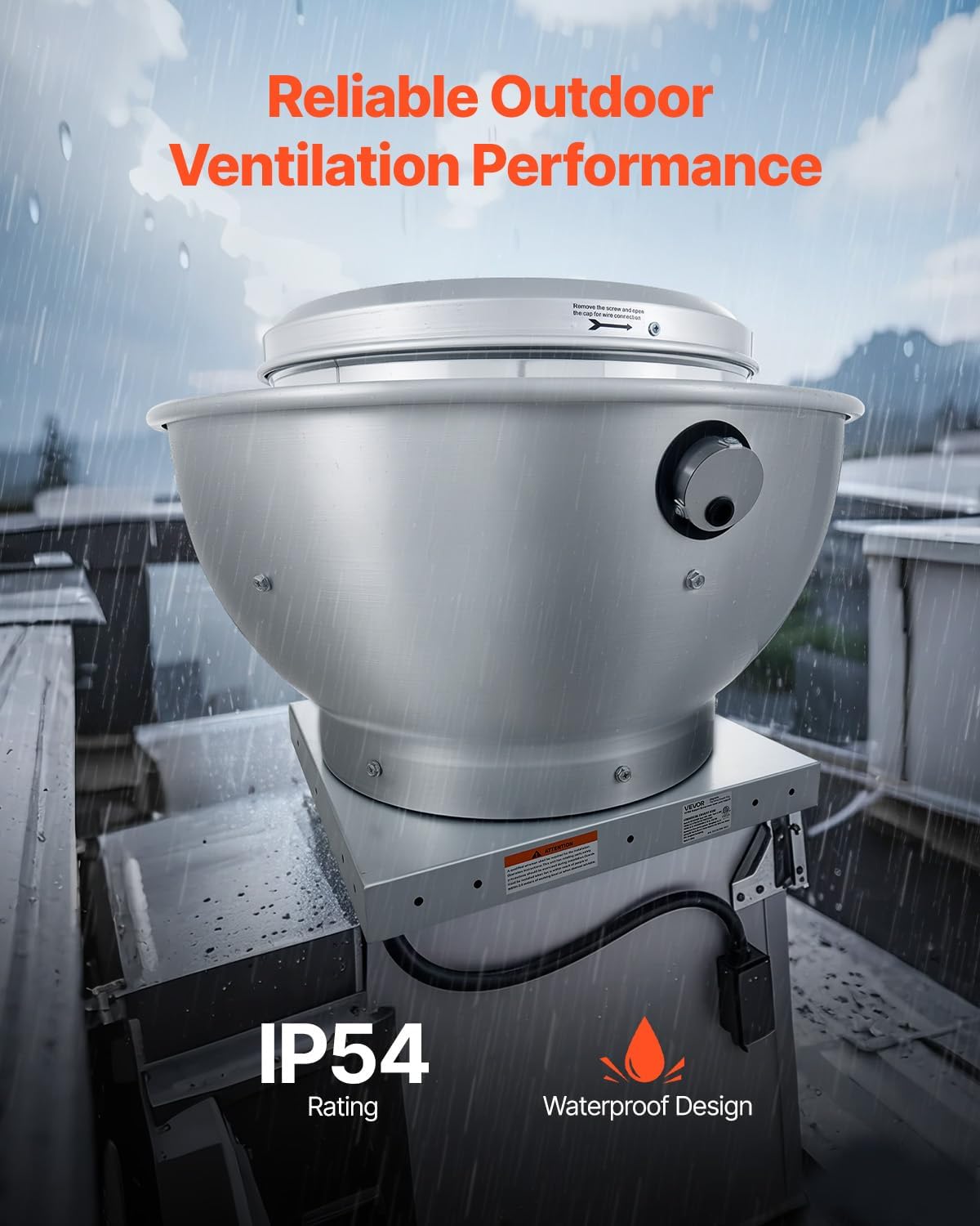 VEVOR Commercial Kitchen Exhaust Fan, 2109 CFM Restaurant Canopy Hood Exhaust Fan, 0.75HP 560W Direct Drive Food Truck Hood Vent, High Speed & Low Noise, for Warehouse, Agriculture