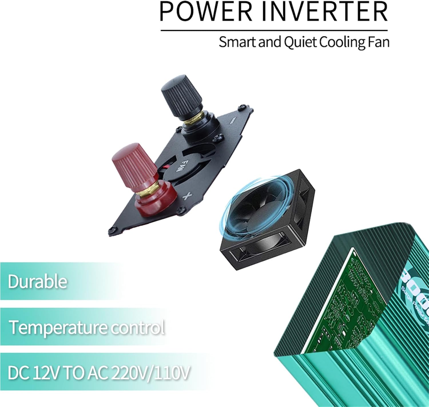 3000Wカーパワーインバーター-12Vから110V / 220Vコンバーター-パワーインバーター純粋な正弦波-USB2.1A充電ポ