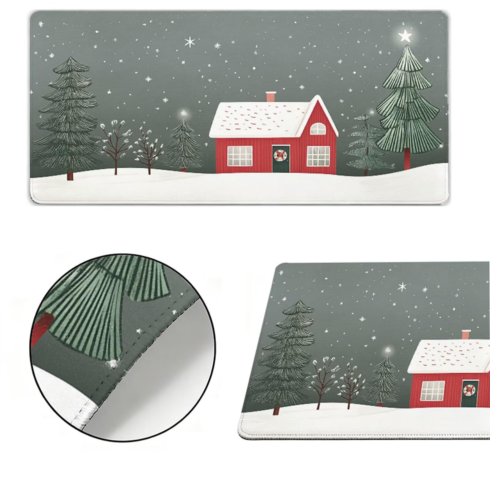Podkładka pod mysz XXL 1000x500x3mm szara podkładka pod mysz podkładka pod mysz zima poprawia precyzję i szybkość, antypoślizgowe wodoodporne, szyte krawędzie, akcesoria do gier, komputer, prezent dla