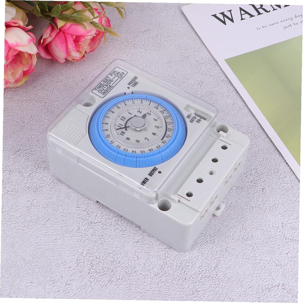 STOBAZA Temporizador Mecánico de Cocina White 110-230VAC 16A Compacto Pc | Interruptor de Cuenta Regresiva para Horno y Uso Doméstico, Diseño Simple, para Repostería, 110-230VAC/DC, 16A, Pc Blanco