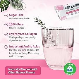 NATURE TARGET Multi Collagen Peptides Powder - Type I, II, III, V, X - Enhanced Absorption, Hydrolyzed Collagen Peptides with Prebiotics, Sugar-Free, Support Skin Hair Nail & Joint, Non-GMO