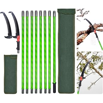 Pruning Saw with Handle 8.4 m Hand Saw Adjustable Length Pruning Saw Garden Tools Set Palm Tree Pruner High Reach Pole with Carry Bag Cuts Clean and Fast for High Branches