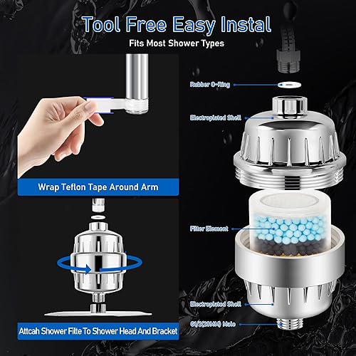 Miniatura 8 de Filtro de ducha revitalizante de alto rendimiento, filtro de ducha Keycozy para agua dura, elimina el cloro y mejora dramáticamente la condición de