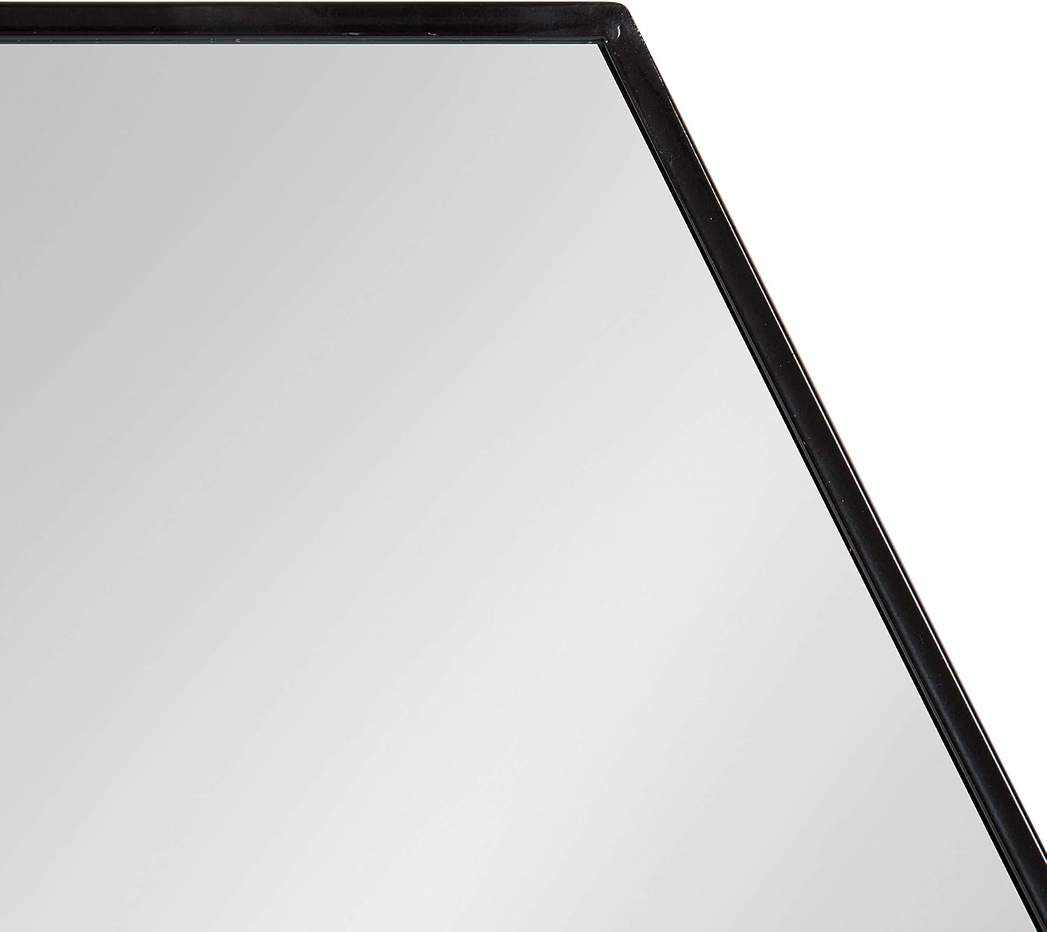 Kate and Laurel McNeer Modern Wall Mirror, 22 x 25, Black, Geometric Hexagon Mirror for Wall